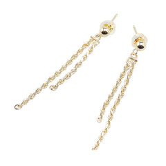 K14YG イエローゴールド K18YG イエローゴールド ツイストチェーン スタッドピアス レディース 【中古】