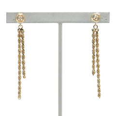 K14YG イエローゴールド K18YG イエローゴールド ツイストチェーン スタッドピアス レディース 【中古】