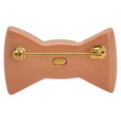 シャネル ココマーク リボン モチーフ ラインストーン ブローチ ゴールド オレンジ メッキ プラスチック レディース CHANEL 【中古】