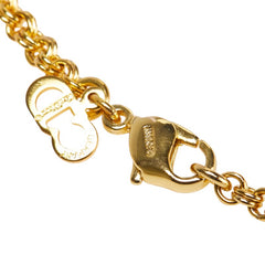 ディオール CDロゴ ネックレス ゴールド メッキ ラインストーン レディース Dior 【中古】