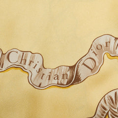 ディオール 楽器 モチーフ スカーフ イエロー ブラウン シルク レディース Dior 【中古】