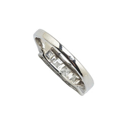Pt900 プラチナ ダイヤ0.59ct 一文字 リング 指輪 レディース 8.5号 【中古】
