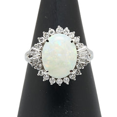 Pt900 プラチナ オパール2.80ct ダイヤ0.61ct リング 指輪 レディース 13号 【中古】