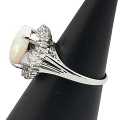 Pt900 プラチナ オパール2.80ct ダイヤ0.61ct リング 指輪 レディース 13号 【中古】