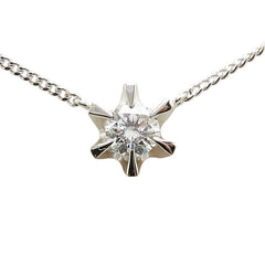 Pt900 プラチナ ダイヤ0.437ct プチ ネックレス レディース 【中古】