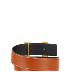 エルメス コンスタンスH ベルト 95 ブラウン ブラック ボックスカーフ メンズ HERMES 【中古】