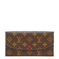 ルイ ヴィトン モノグラム ポルトフォイユ― エミリー 長財布 M60697 ブラウン ピンク PVC レザー レディース LOUIS VUITTON 【中古】