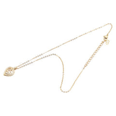 ディオール エンブレムロゴ ハート ラインストーン モチーフ ネックレス ゴールド メッキ レディース Dior 【中古】