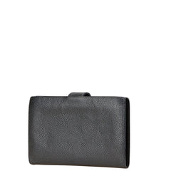 シャネル ココマーク 二つ折り財布 ブラック キャビアスキン レディース CHANEL 【中古】