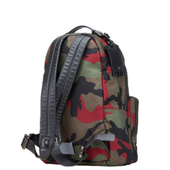 ヴァレンティノ スタッズ カモフラージュ 迷彩 リュック バックパック カーキ レッド マルチカラー ナイロン レザー レディース VALENTINO 【中古】