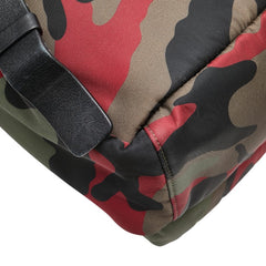 ヴァレンティノ スタッズ カモフラージュ 迷彩 リュック バックパック カーキ レッド マルチカラー ナイロン レザー レディース VALENTINO 【中古】