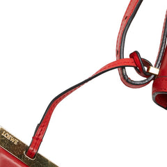 ロエベ バルセロナ 斜め掛け ショルダーバッグ レッド レザー レディース LOEWE 【中古】