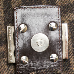 フェンディ ズッカ マンマバケット ハンドバッグ ショルダーバッグ 26325 ブラウン ウール レザー レディース FENDI 【中古】