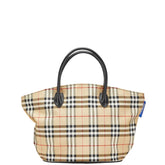 バーバリー ノバチェック ハンドバッグ ベージュ マルチカラー ナイロン レザー レディース BURBERRY 【中古】