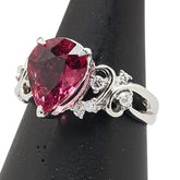 Pt900 プラチナ ルベライト2.43ct ダイヤ0.23ct リング 指輪 レディース 12.5号 【中古】