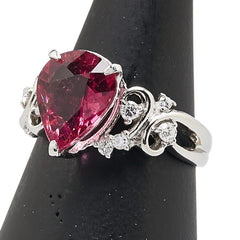 Pt900 プラチナ ルベライト2.43ct ダイヤ0.23ct リング 指輪 レディース 12.5号 【中古】