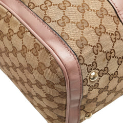 グッチ GGキャンバス ハンドバッグ 247205 ベージュ ピンク ブルー キャンバス レザー レディース GUCCI 【中古】