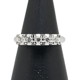 Pt850 プラチナ ダイヤ0.35ct 一文字 リング 指輪 レディース 7号 【中古】