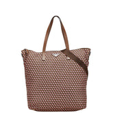 プラダ 三角ロゴプレート トートバッグ ショルダーバッグ 2WAY BR4696 ブラウン ピンク ナイロン レザー レディース PRADA 【中古】