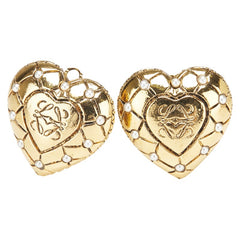 ロエベ アナグラム ハート イヤリング ゴールド メッキ フェイクパール レディース LOEWE 【中古】