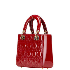 ディオール カナージュ レディディオール ハンドバッグ ショルダーバッグ 2WAY レッド パテントレザー レディース Dior 【中古】