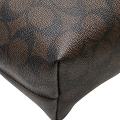 コーチ シグネチャー トートバッグ 4455 ブラウン ブラック PVC レザー レディース COACH 【中古】