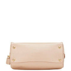 プラダ 三角ロゴプレート ハンドバッグ ショルダーバッグ 2WAY BL0823 ピンク ベージュ サフィアーノ レザー レディース PRADA 【中古】