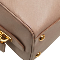 プラダ 三角ロゴプレート ハンドバッグ ショルダーバッグ 2WAY BL0823 ピンク ベージュ サフィアーノ レザー レディース PRADA 【中古】