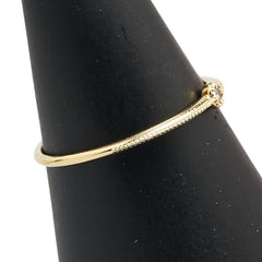 K18YG イエローゴールド ダイヤ0.13ct リング 指輪 レディース 18号 【中古】