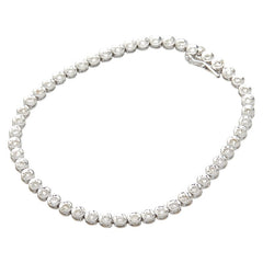 K18WG ホワイトゴールド ダイヤ1.00ct テニスチェーン ブレスレット レディース 【中古】