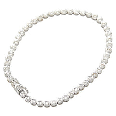 K18WG ホワイトゴールド ダイヤ1.00ct テニスチェーン ブレスレット レディース 【中古】