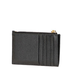 サンローラン YSLモノグラム グレイン ド プードル エンボス カードケース ブラック レザー レディース SAINT LAURENT 【中古】