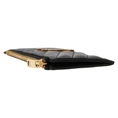 サンローラン YSLモノグラム グレイン ド プードル エンボス カードケース ブラック レザー レディース SAINT LAURENT 【中古】