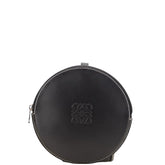 ロエベ アナグラム クッキーポーチ ポーチ ブラック レザー レディース LOEWE 【中古】