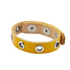 シャネル ココマーク ブレスレット イエロー エナメル レザー レディース CHANEL 【中古】