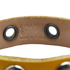 シャネル ココマーク ブレスレット イエロー エナメル レザー レディース CHANEL 【中古】