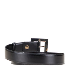 ブルガリ スクエアバックル ベルト ブラック レザー レディース BVLGARI 【中古】