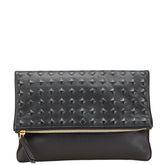 エム シー エム スタッズ型押し クラッチバッグ ブラック レザー メンズ MCM 【中古】