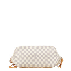 ルイ ヴィトン ダミエ アズール ネヴァーフルMM トートバッグ ショルダーバッグ N51107 ホワイト アイボリー PVC レザー レディース LOUIS VUITTON 【中古】