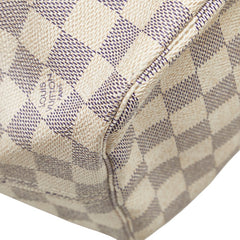 ルイ ヴィトン ダミエ アズール ネヴァーフルMM トートバッグ ショルダーバッグ N51107 ホワイト アイボリー PVC レザー レディース LOUIS VUITTON 【中古】