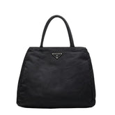 プラダ 三角ロゴプレート ハンドバッグ ブラック ナイロン レディース PRADA 【中古】