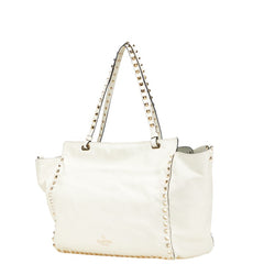 ヴァレンティノ ロックスタッズ ハンドバッグ ショルダーバッグ 2WAY ホワイト レザー レディース VALENTINO 【中古】