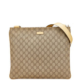 グッチ GGスプリーム 斜め掛け ショルダーバッグ 201446 モスグリーン PVC レザー メンズ GUCCI 【中古】