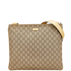 グッチ GGスプリーム 斜め掛け ショルダーバッグ 201446 モスグリーン PVC レザー メンズ GUCCI 【中古】