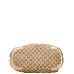 グッチ GGキャンバス ハンドバッグ ショルダーバッグ 2WAY 285730 ベージュ シャンパンゴールド キャンバス レザー レディース GUCCI 【中古】