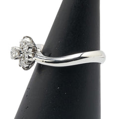 Pt900 プラチナ ダイヤ0.094ct ダイヤ0.28ct 花 フラワー モチーフ リング 指輪 レディース 11号 【中古】