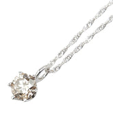 K18WG ホワイトゴールド ダイヤ0.30ct 1P プチ ペンダントネックレス レディース 【中古】