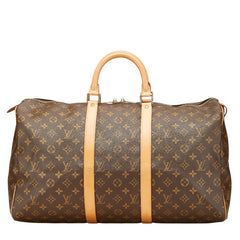 ルイ ヴィトン モノグラム キーポル50 ボストンバッグ トラベルバッグ M41426 ブラウン PVC レザー レディース LOUIS VUITTON 【中古】