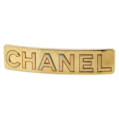 シャネル ロゴ バレッタ ヘアクリップ ゴールド メッキ レディース CHANEL 【中古】