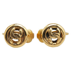 シャネル ココマーク ラウンド イヤリング ゴールド メッキ レディース CHANEL 【中古】